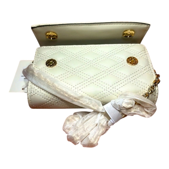 Cavalli Class Ivory Quilt Stitch Wallet Phone Crossbody Clutch Purse Handbag - Picture 8 of 10